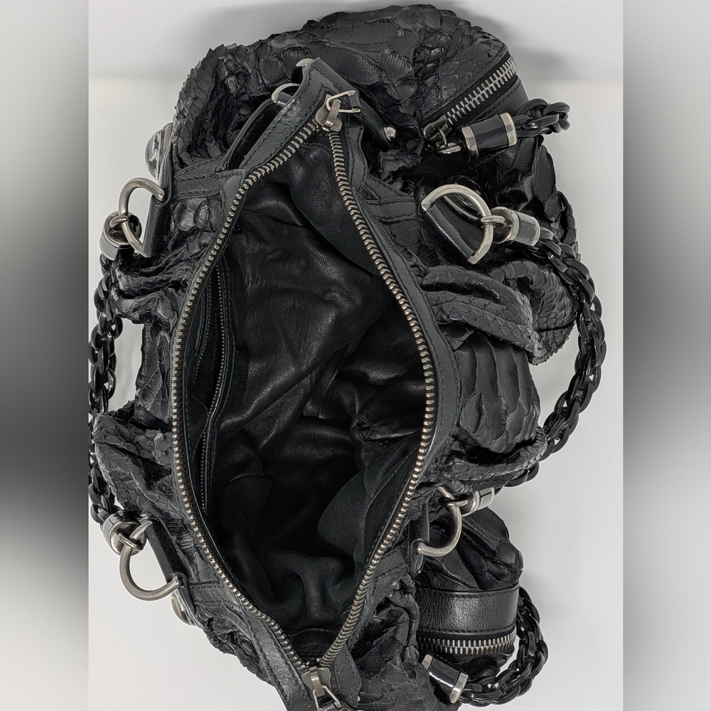 Authentic Gucci Galaxy Large Black Python Hobo Ba… - image 7